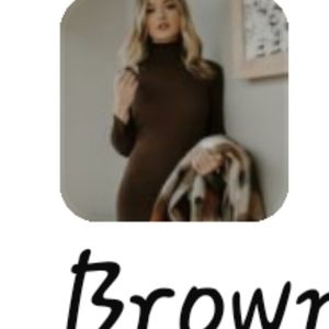 HOITY TOITY  CHOCOLATE BROWN RIBBED SWEATER DRESS NWOT Sz SMALL/MEDIUM